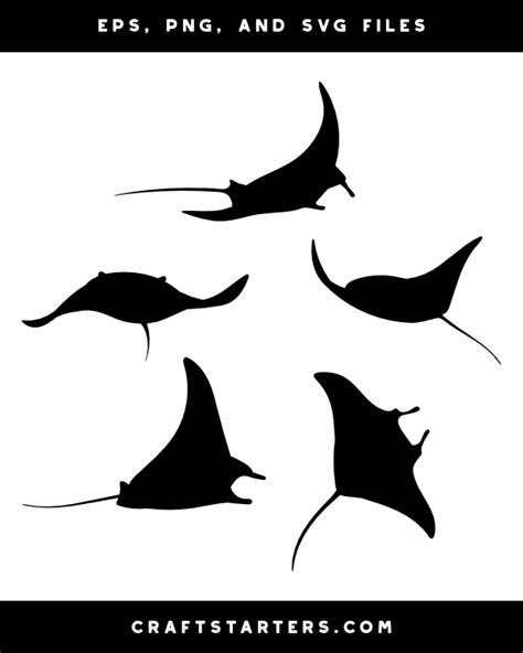 Manta Ray Silhouette Clip Art