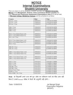 Fillable Online Internal Examinations Fax Email Print Pdffiller