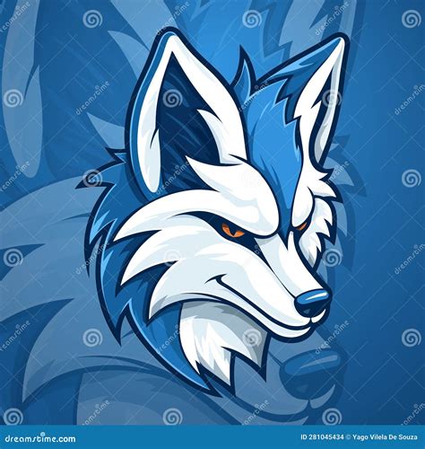 Blue Arctic Fox Mascot Logo Design Vector Modern Illustration For