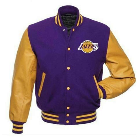 La Lakers Varsity Letterman Baseball Jacket Wool Body Etsy