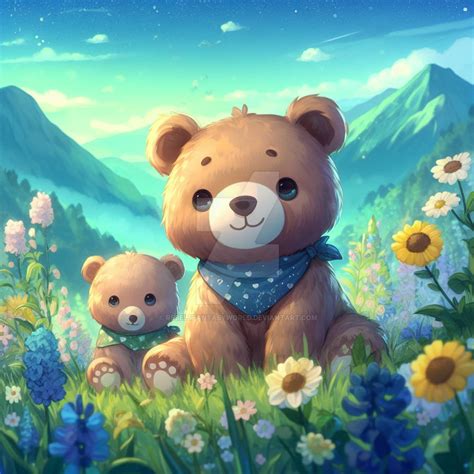 Adorable fluffy bear digital illustration by RebelsFantasyWorld on ...