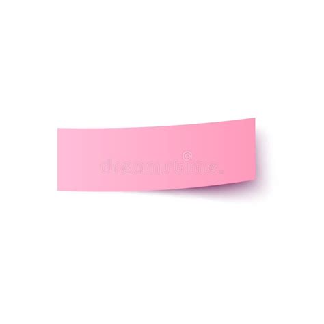 Oblong Pink Rectangular Sticker With Peeling Off Edge Realistic Style