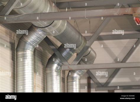 Ducts As Elements Of A Powerful Industrial Ventilation System Stock