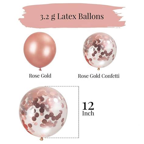 20pk 12 Rose Gold Confetti Party Balloon Bouquet