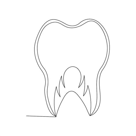 Premium Vector Continuous One Line Teeth Drawing Art Design