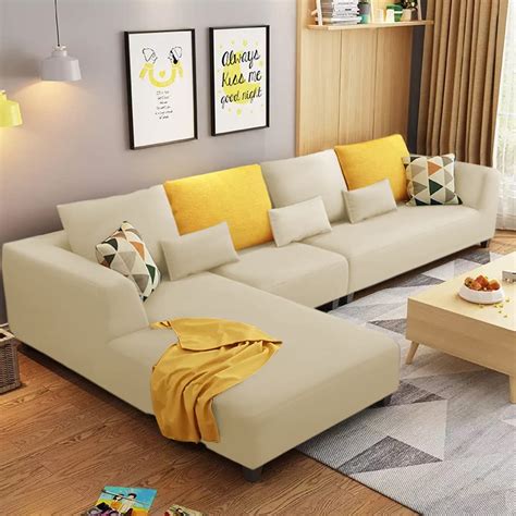 Casaliving Minta Lhs Seater L Shape Sofa Set For Living Room Cream