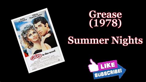 [grease] Summer Nights Youtube