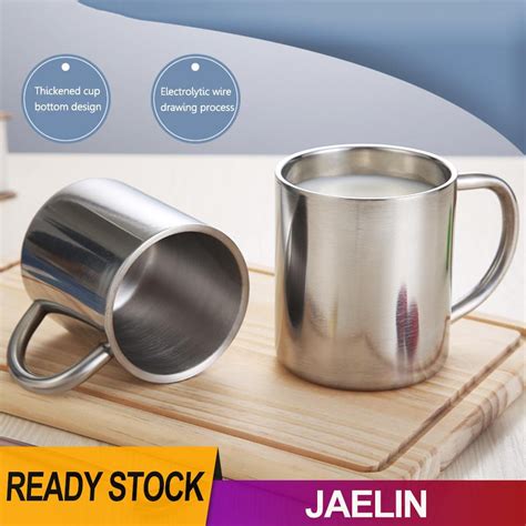 แก้วมักสเตนเลส ขนาด 300 มล สําหรับใส่เครื่องดื่ม ชา กาแฟ ตั้งแคมป์ Jaelinth Shopee Thailand