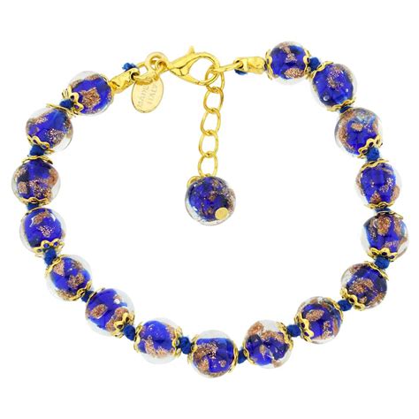 Murano Bracelets Sommerso Murano Glass Bracelet Navy Blue