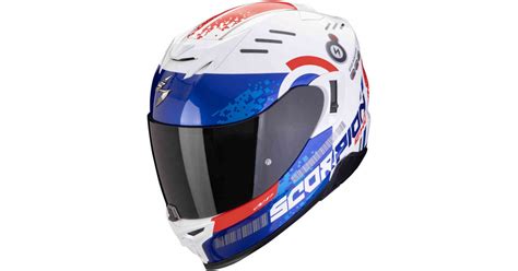 SCORPION přilba EXO 520 EVO AIR Titan white blue red BONMOTO