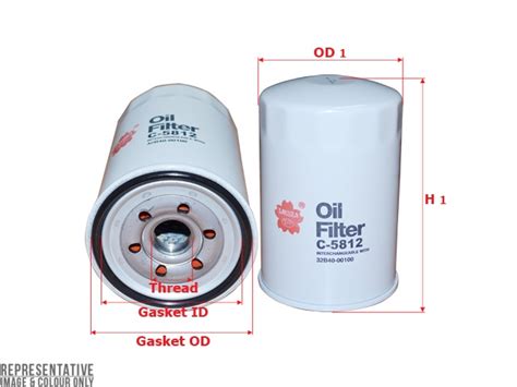 C-5812 - Oil Filter - Sakura Filters Equivalent - C-5812 - ES-16126 ...