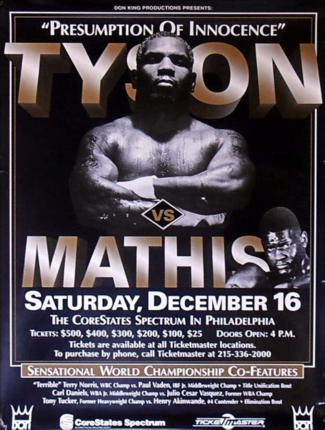 Boxing Mike Tyson vs Buster Mathis Jr Official On-Site Poster | #1865159947