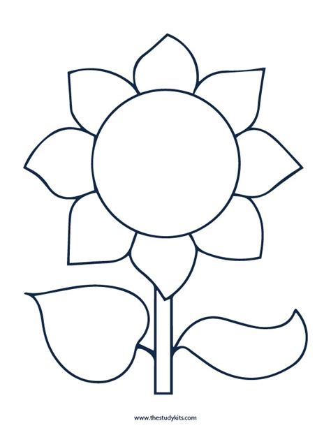 Printable Cut Out Sunflower Template PDF - The Study Kits