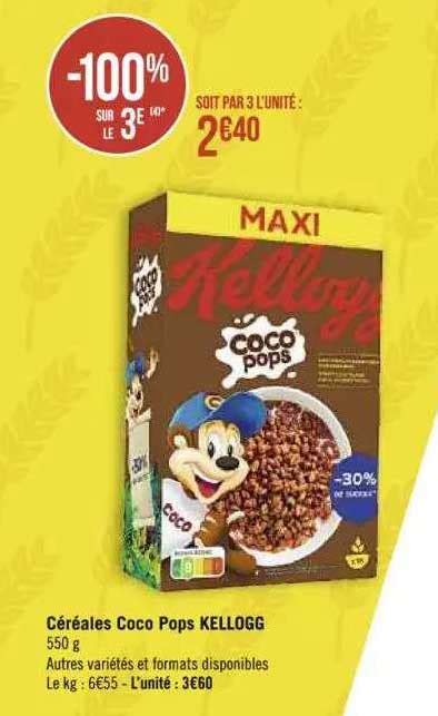 Promo Céréales Coco Pops Kelloggs Chez Spar Icataloguefr