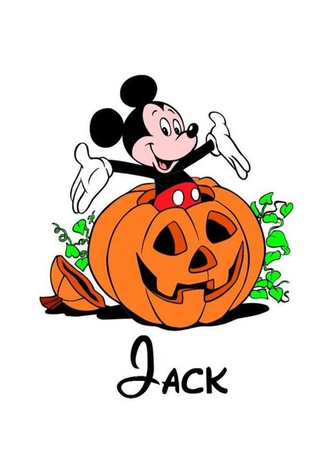 Custom Personalized Disney Mickey Mouse Jack O Lantern Iron On Transfer