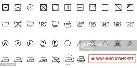 Icon Set Of Laundry Symbols Stock Vector Royalty Free FreeImages