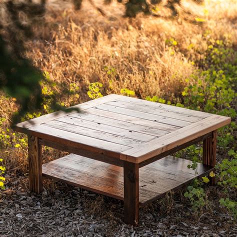 Small Square Accent Table Made With Reclaimed Wood Etsy Square Accent Tables Table Pallet