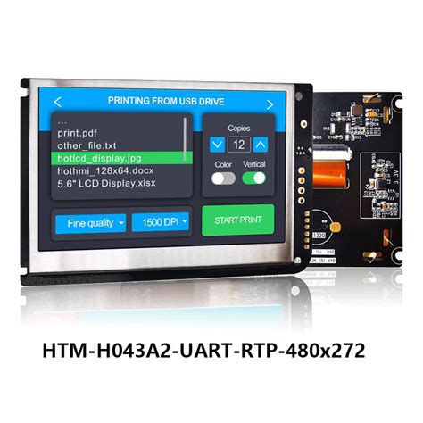 4 3 Inch UART Resistive Touch Screen TFT LCD 480x272 Display With Lcd