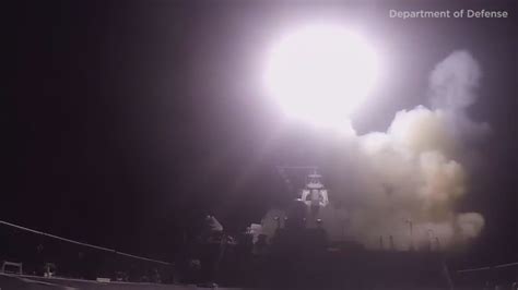 Video Us Navy Destroyer Launches Cruise Missiles In Attack On Syrian