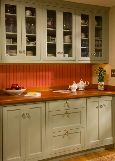 Green Kitchen Cabinets With Wood Countertops Ideas