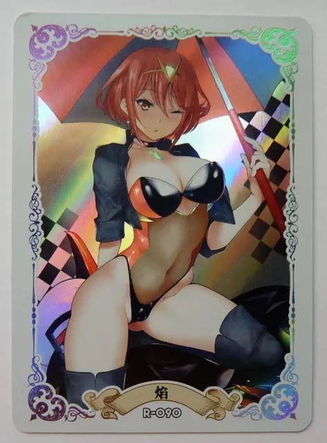 CARTE SEXY GIRL WAIFU BEAUTY MANGA HOLO PRISM Xenoblade Pyra EUR 4 00