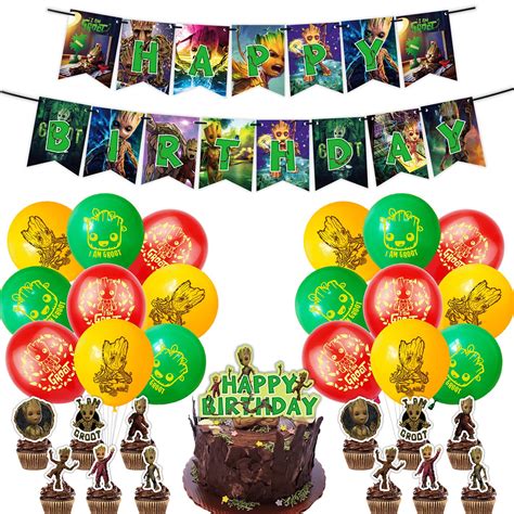 Buy Simyron Groot Baby Birthday Party Decorations Pcs Guardians Of