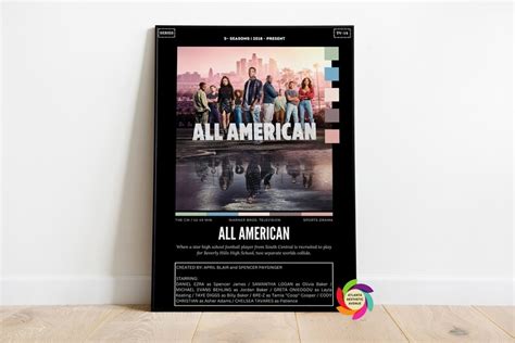 All American TV Show Poster Black Custom Movie Posters TV Show ...