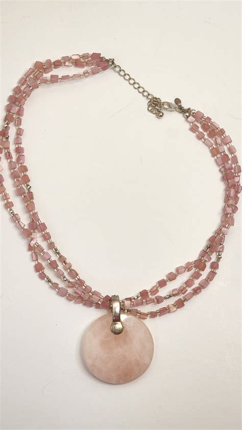 Premier Designs CATALINA Genuine Rose Quartz Cat S Eye Three Strand