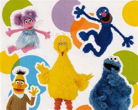 S Y K Sesame Street Characters Sticker Sheet Of Elmo Cookie Bert