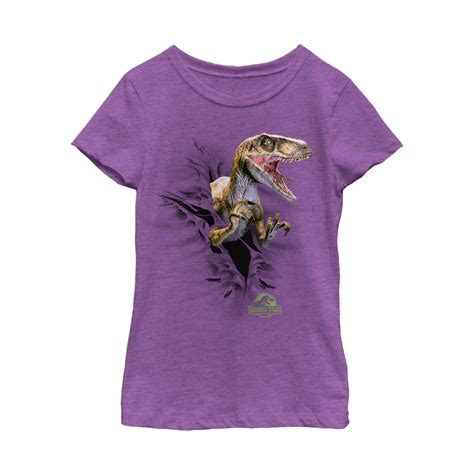 Girl S Jurassic Park Danger Velociraptor Tearing Through Graphic Tee