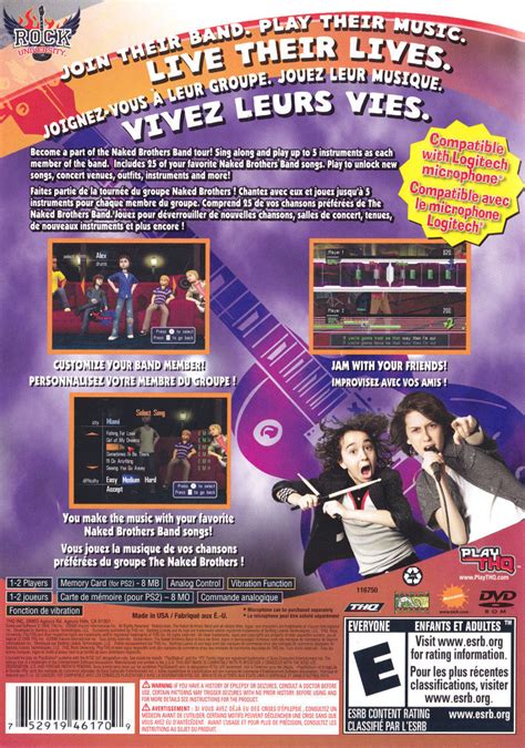 Rock University Presents The Naked Brothers Band The Video Game Box