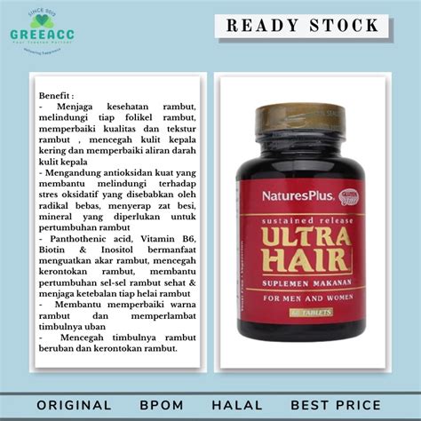 Jual Nature S Plus Ultra Hair For Men And Women 60 Tab Natures