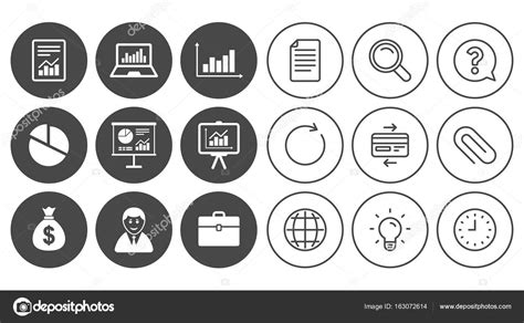Estatísticas ícones Contábeis Gráficos Sinaisn Imagem Vetorial De