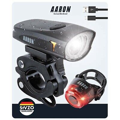 Aaron Fahrradlampe R Cklicht Set Led Akku Fahrrad Licht Usb