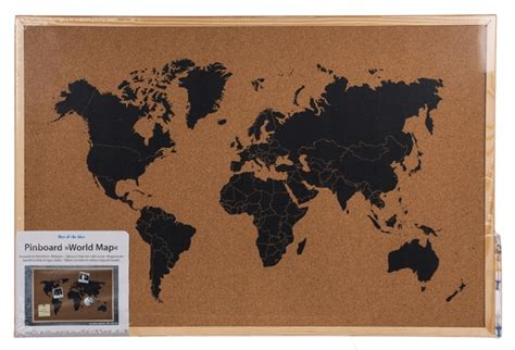 TABLICA KORKOWA DUŻA MAPA ŚWIATA 60 x 40 cm PINEZKI GRATIS 090 29