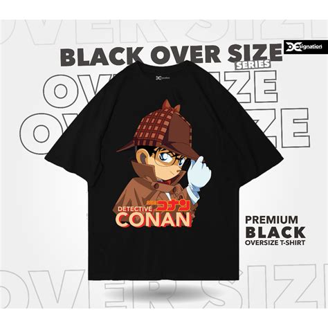 Jual Designation Kaos DETECTIVE CONAN Oversize Black Cotton Combed