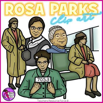 Rosa Parks realistic clip art by Teachers Resource Force | TpT