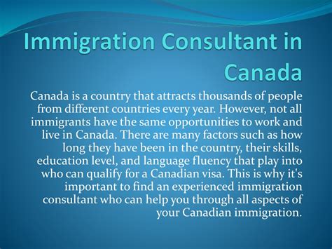 Ppt Immigration Consultant In Canada Powerpoint Presentation Free Download Id 11074666