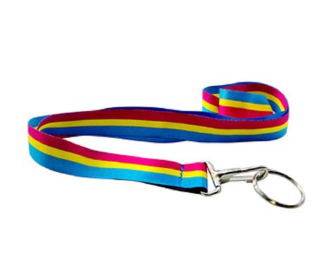 Bulk Pansexual Flag Colored Lanyards Lgbtq Pride Badge Holders The