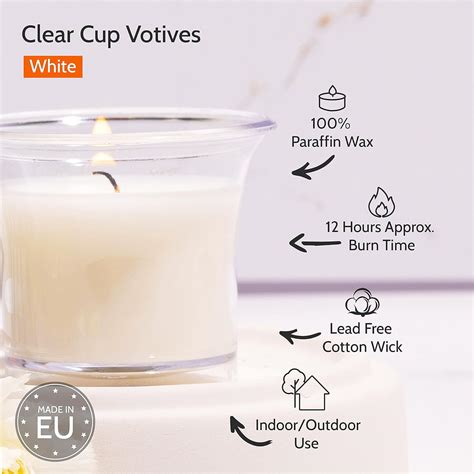 Hyoola Clear Cup Velas Votivas Perfumadas Blanco Horas De Tiempo De