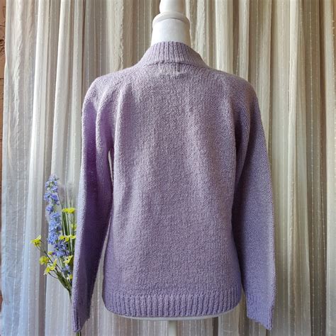 Lilac Purple Knit Turtleneck Sweater With Depop