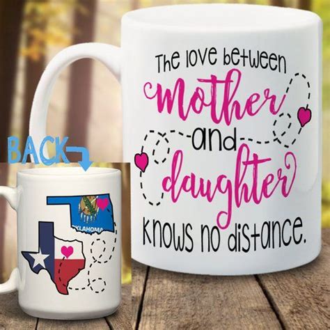 States Mug Mother Daughter Distance Mug Never Apart Mug Love Knows