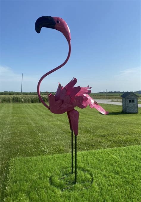 36 Metal Flamingo Yard Decor Bird Lawn Accent