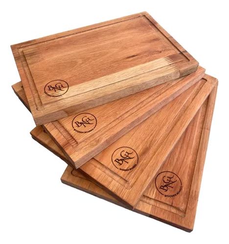 Set 4 Platos Tablas Madera Eucalipto Asado Rectangular 30x20 Cuotas