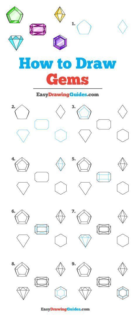 How To Draw Gems Really Easy Drawing Tutorial Drawing Tutorial Easy