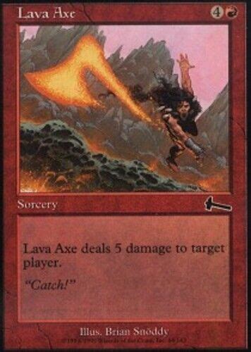 Mtg Lava Axe Foil Urzas Legacy Moderately Played English Ebay