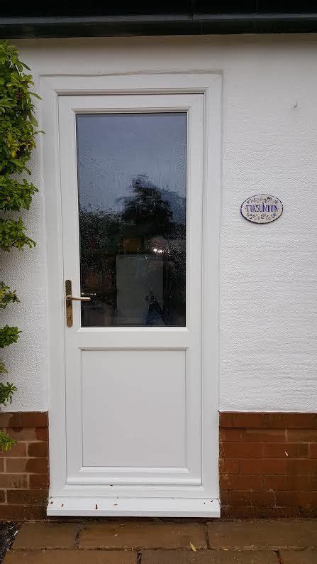 Traditional Half Glazed 2xg Upvc Back Door In White Back Doors