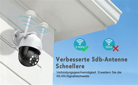 DEKCO 2K Überwachungskamera Aussen WLAN 350 90 Schwenkbar WLAN