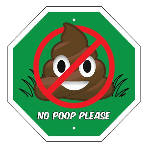 No Poop Emoji Garden Sign