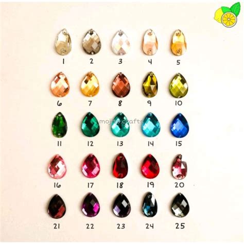 Jual 12 Buah Aksesoris Kebaya Batu Payet Ukuran 13 X 18 Mm Varian B4